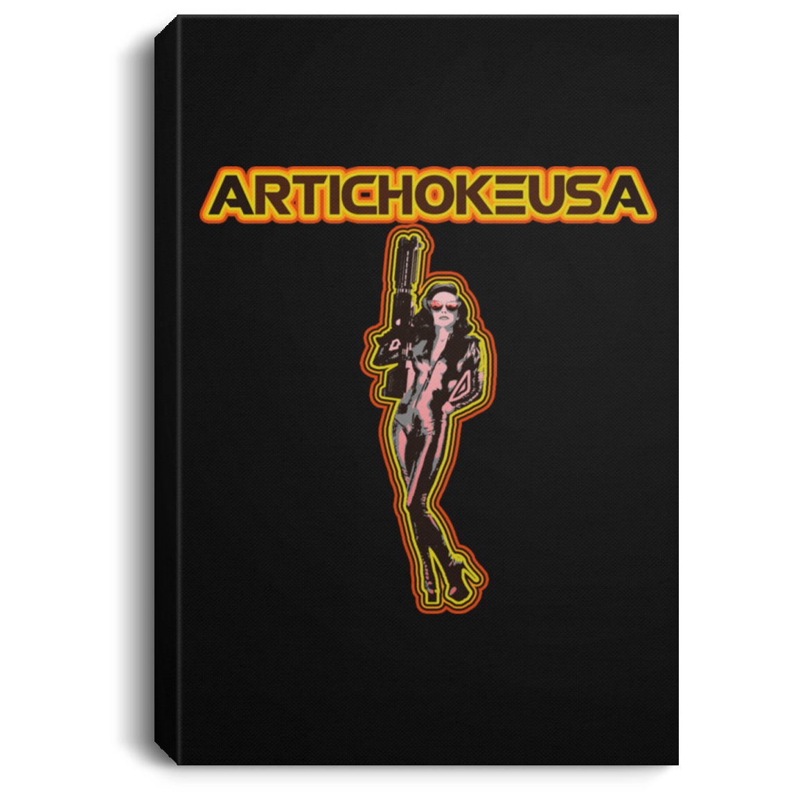 ArtichokeUSA Character and Font design. Let's Create Your Own Team Design Today. Mary Boom Boom. Portrait Canvas .75in Frame