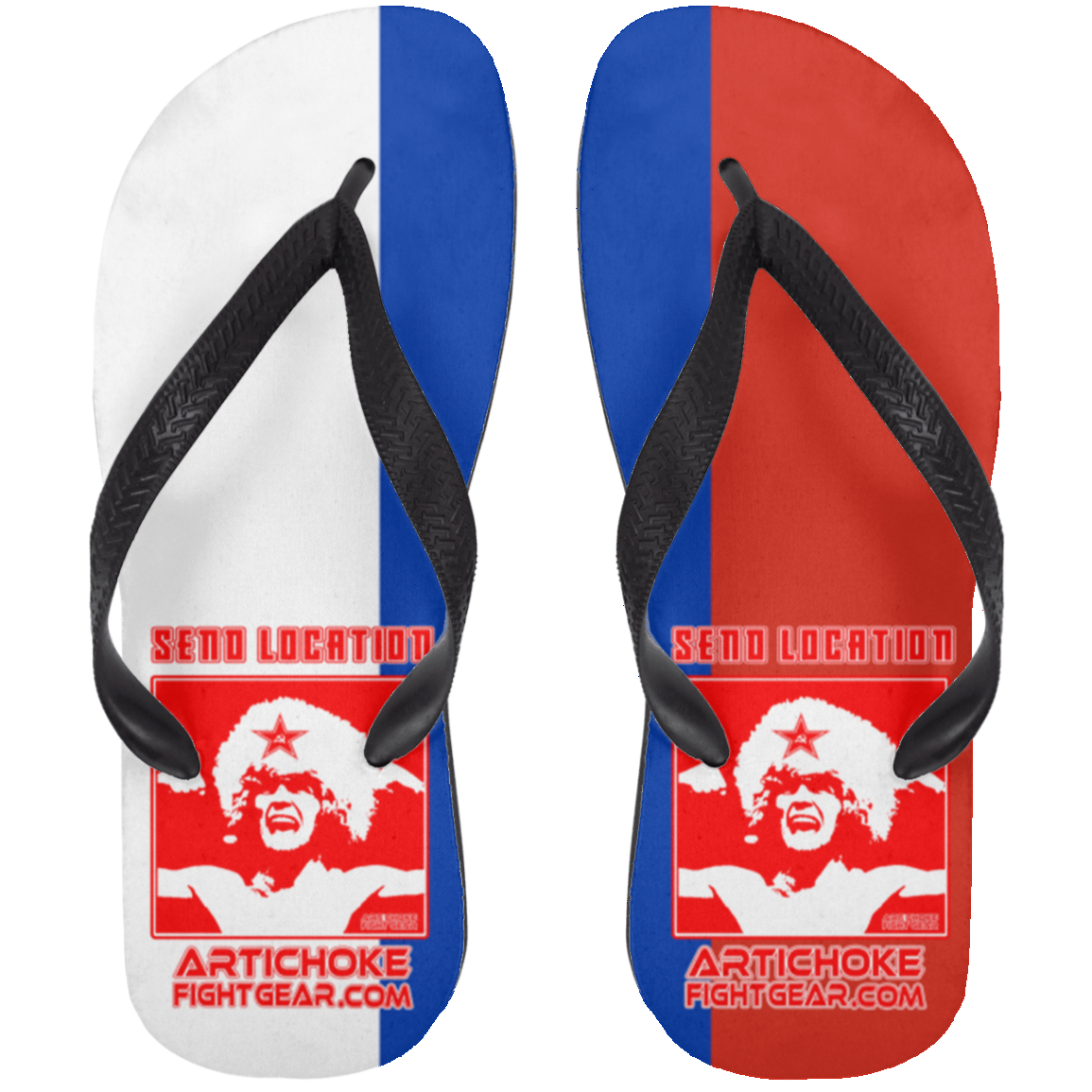 Artichoke Fight Gear Custom Design #17. SEND LOCATION. Adult Flip Flops