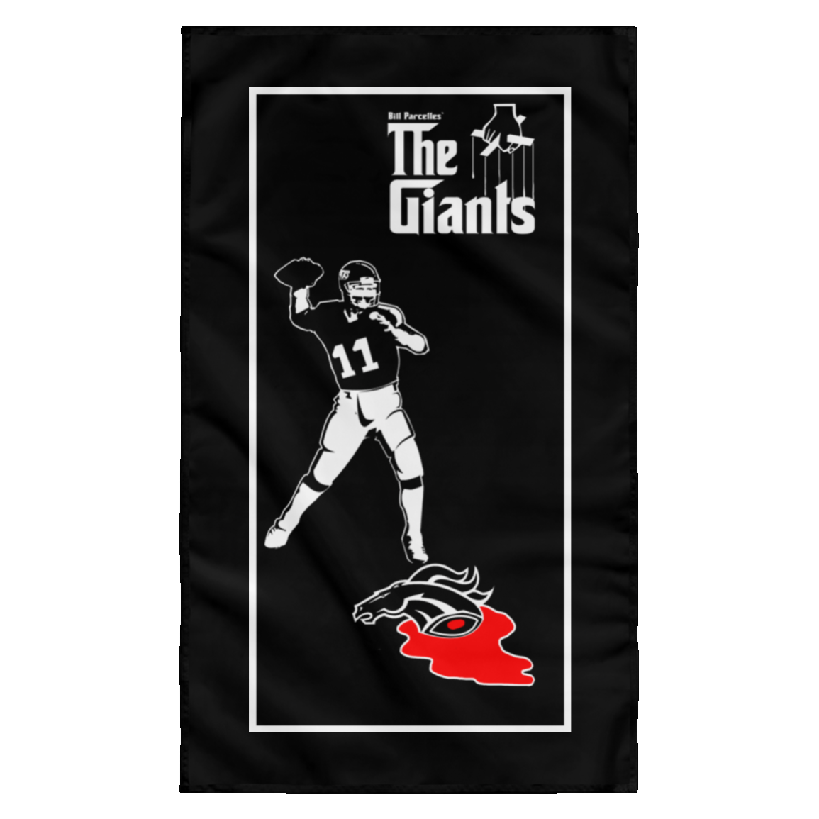 ArtichokeUSA Custom Design. Godfather Simms. NY Giants Superbowl XXI Champions. Wall Flag