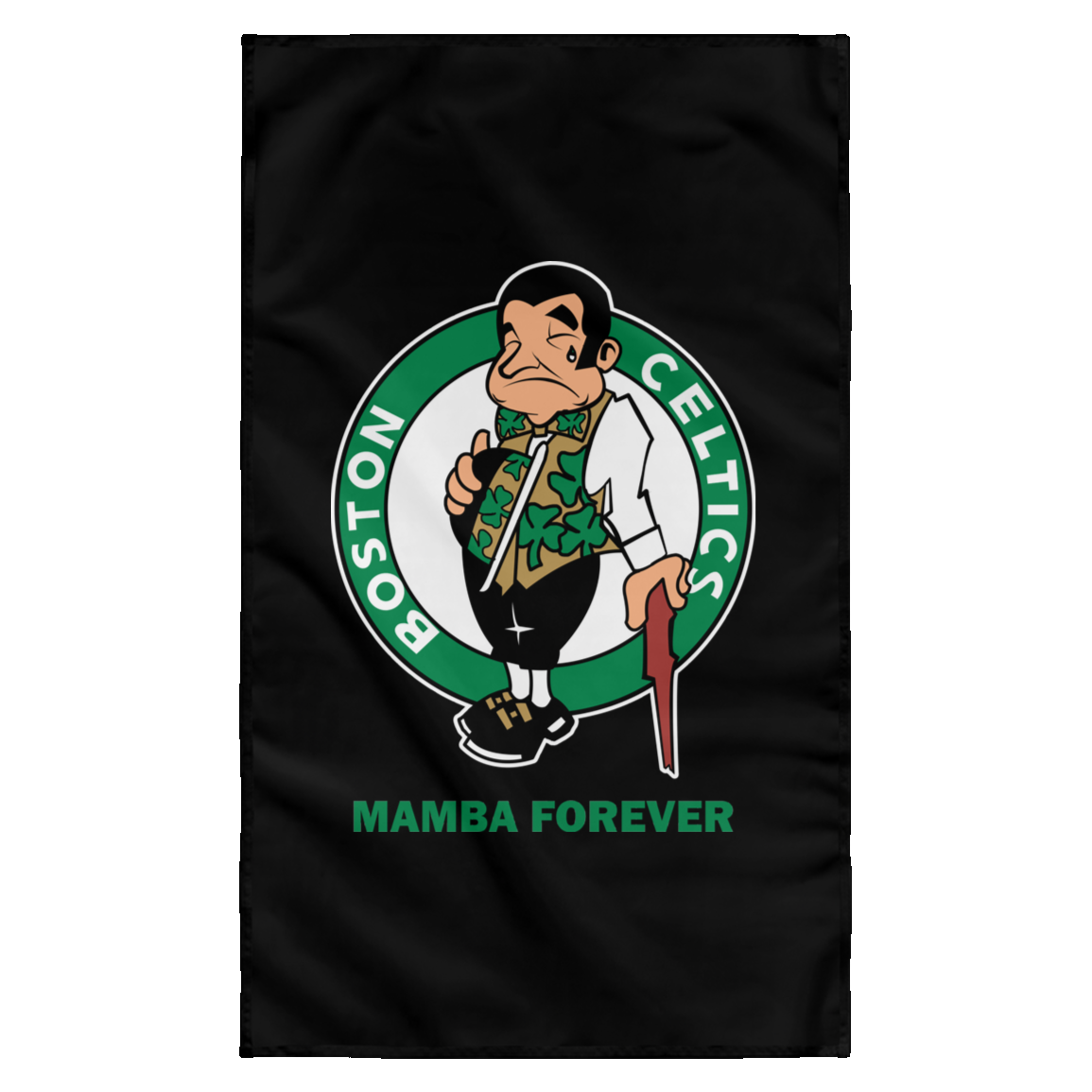 ArtichokeUSA Custom Design. RIP Kobe. Mamba Forever. Celtics / Lakers Fan Art Tribute. Sublimated Wall Flag