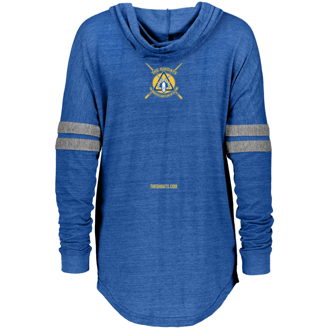 The GHOATS Custom Design. #12 GOLDEN STATE HUSTLERS. Ladies Hooded Low Key Pullover