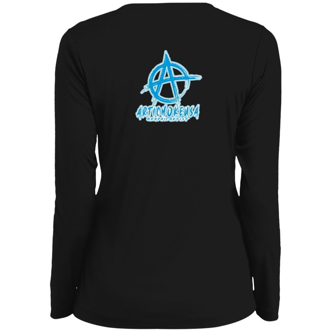 ArtichokeUSA Custom Design. Don't Eat Cookies And Spend Cache! Delete Them! Cookie Monster and Richie Rich Fan Art/Parody. Ladies' Moisture-Wicking Long Sleeve V-Neck Tee