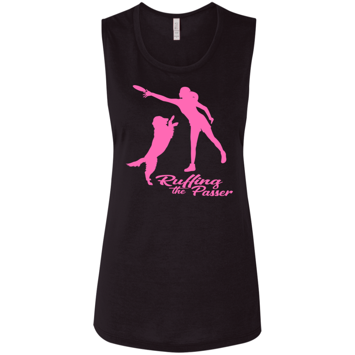 ArtichokeUSA Custom Design. Ruffing the Passer. Labrador Edition. Female Version. Ladies' Flowy Muscle Tank