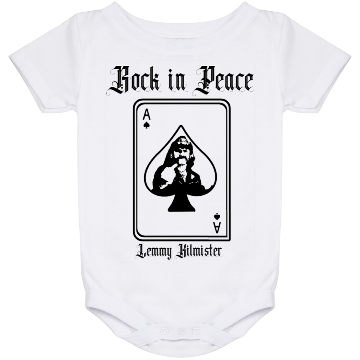 ArtichokeUSA Custom Design. Lemmy Kilmister "Ace of Spades" Tribute Fan Art Version 2 of 2. Baby Onesie 24 Month