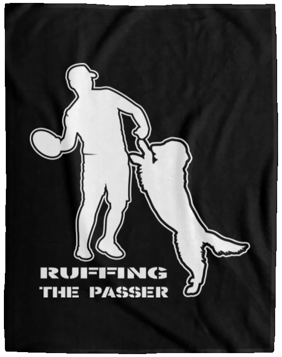 ArtichokeUSA Custom Design. Ruffing the Passer. Golden Lab Edition. Cozy Plush Fleece Blanket - 60x80