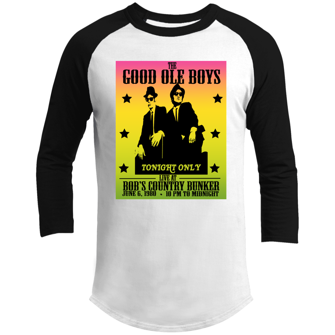 ArtichokeUSA Custom Design. The Good Ole Boys. Blues Brothers Fan Art. Men's 3/4 Raglan Sleeve Shirt