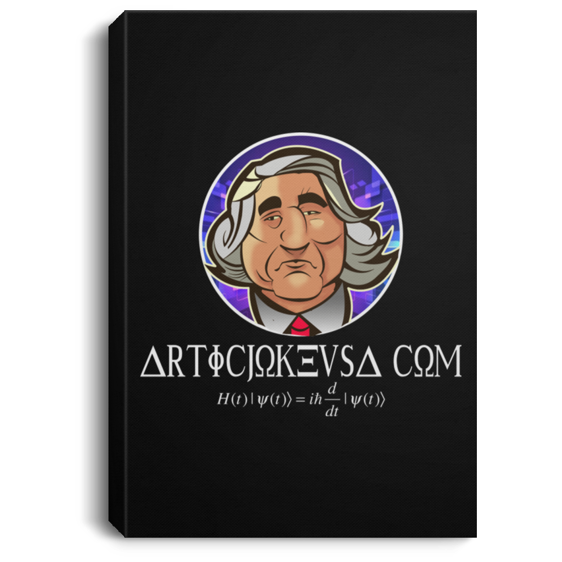 ArtichokeUSA Custom Design. Michio Kaku Fan Art. Portrait Canvas .75in Frame