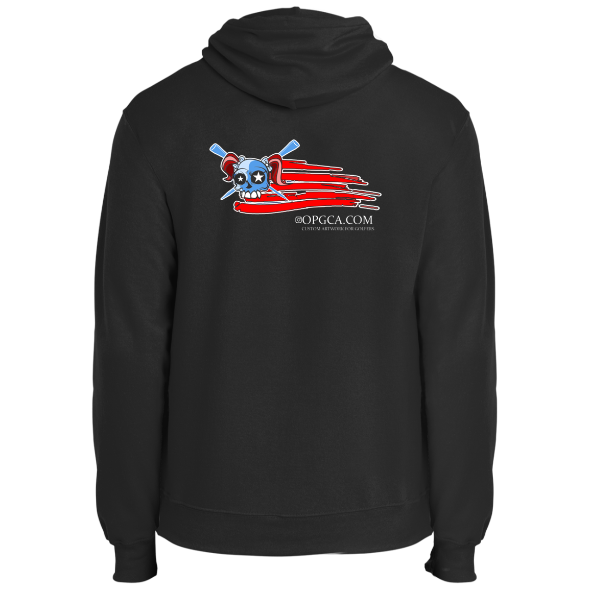 OPG Custom Design #12. American Golfer. Female Edition. Fleece Pullover Hoodie
