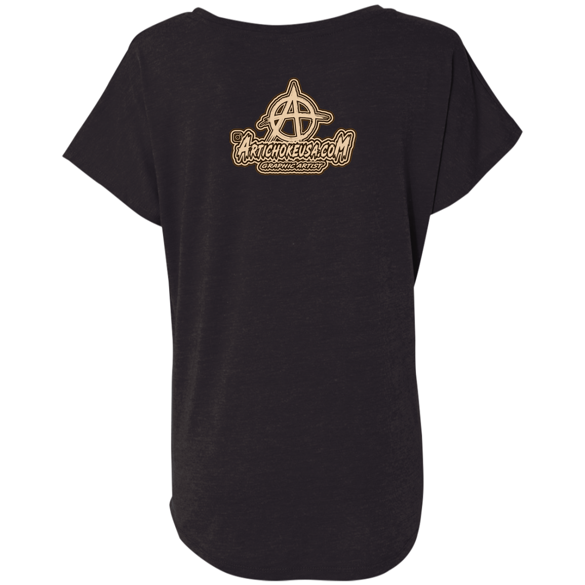ArtichokeUSA Character and Font design. Let's Create Your Own Team Design Today. Mullet Mike. Ladies' Triblend Dolman Sleeve
