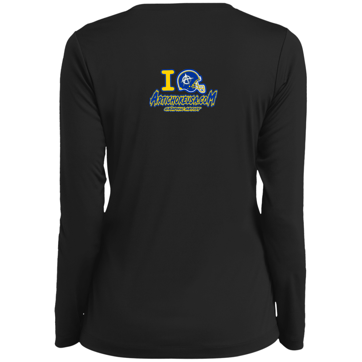 ArtichokeUSA Custom Design. Los Ramgeles. Fan Art. Ladies’ Long Sleeve Performance V-Neck Tee
