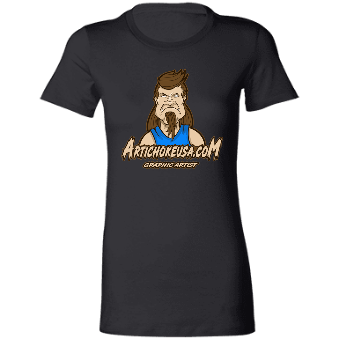 ArtichokeUSA Character and Font design. Let's Create Your Own Team Design Today. Mullet Mike. Ladies' Favorite T-Shirt