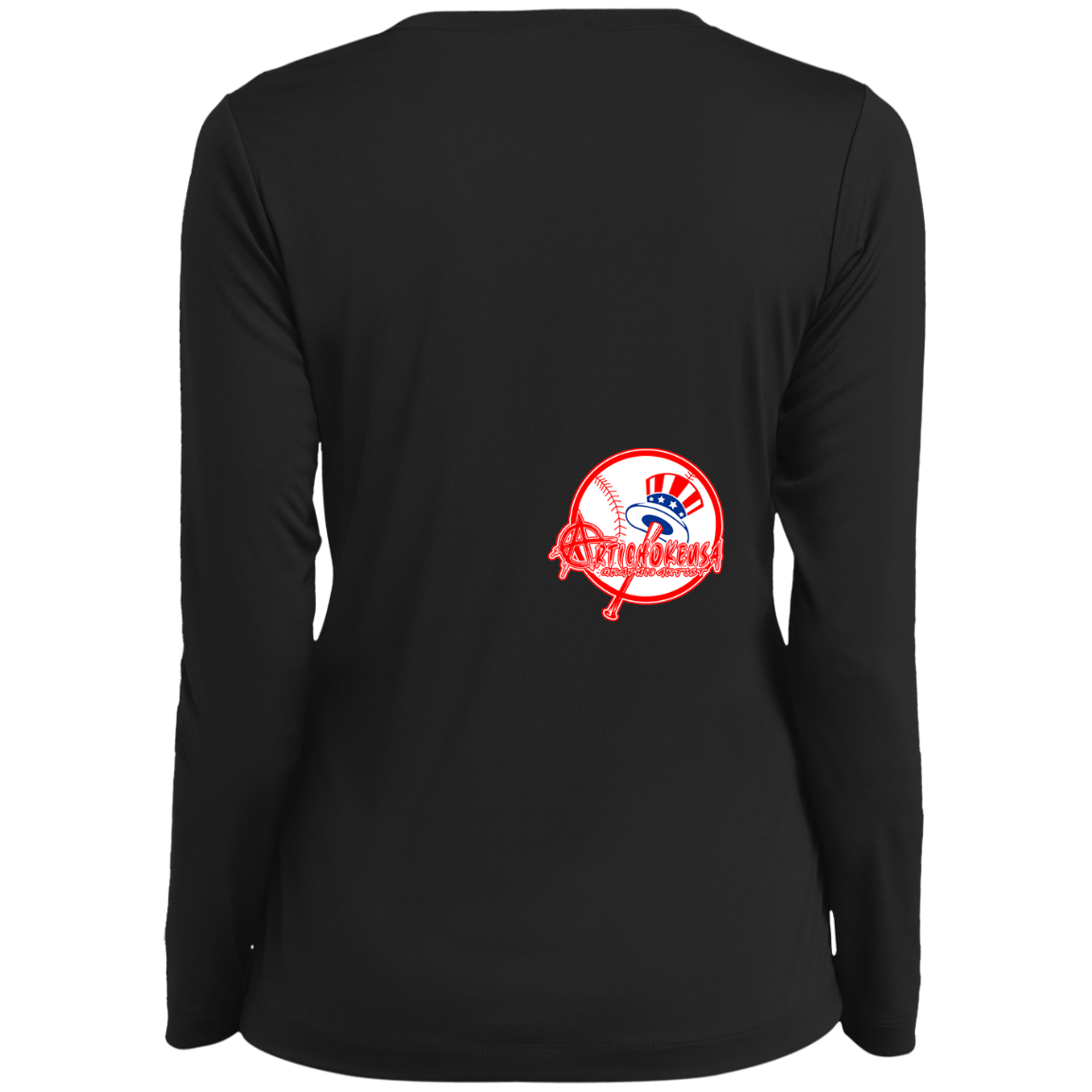 ArtichokeUSA Character and Font Design. Let’s Create Your Own Design Today. Brooklyn. Ladies’ Long Sleeve Performance V-Neck Tee