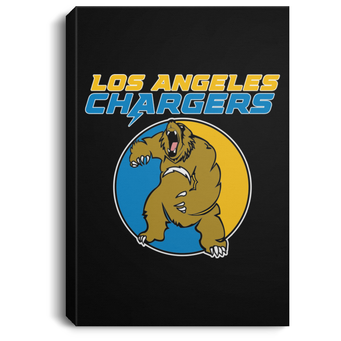 ArtichokeUSA Custom Design. Los Angeles Chargers Fan Art. Portrait Canvas .75in Frame