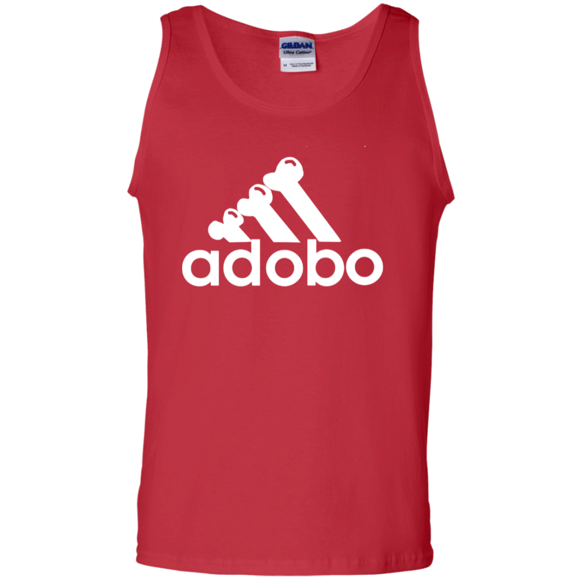 ArtichokeUSA Custom Design. Adobo. Adidas Parody. 100% Cotton Tank Top