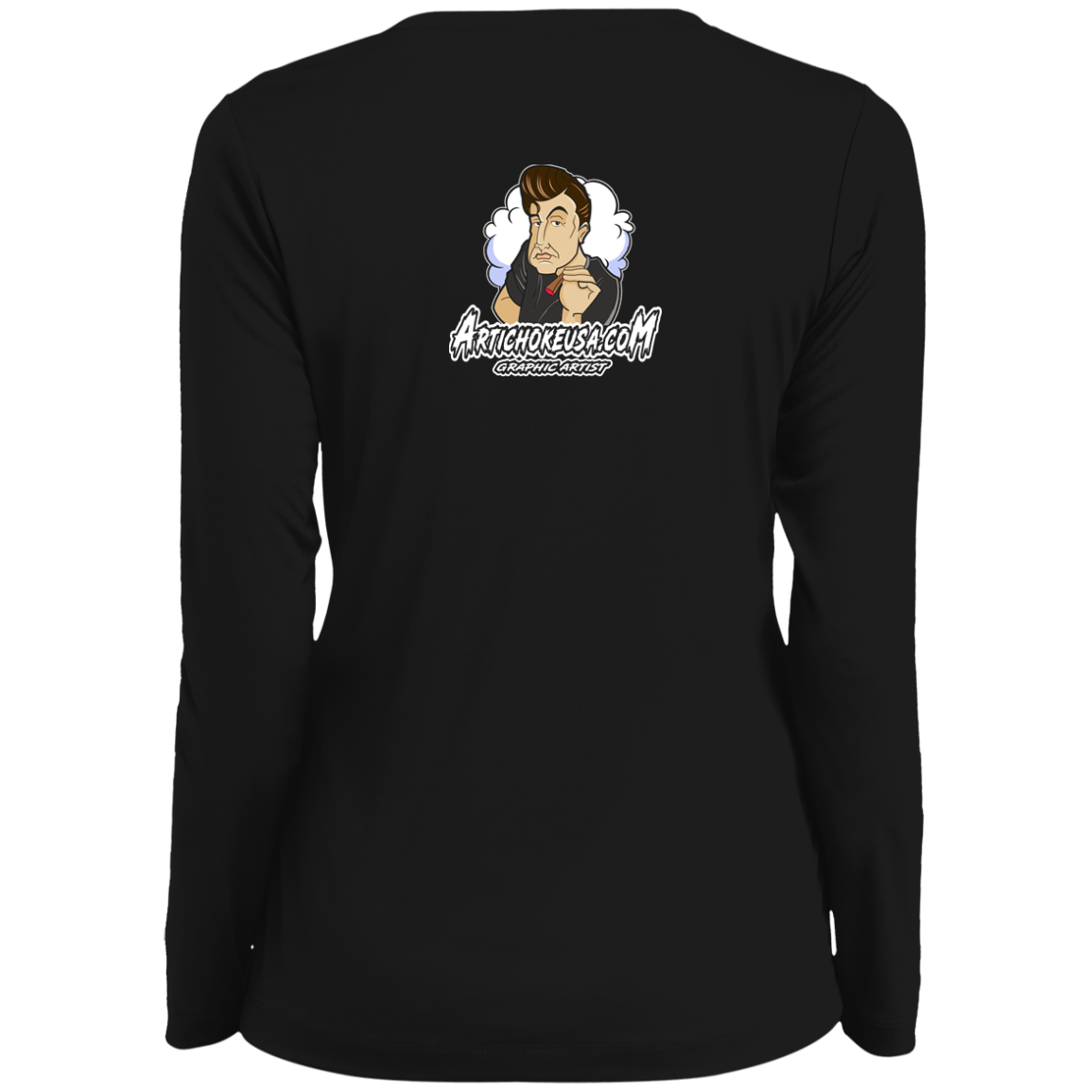 ArtichokeUSA Custom Design. Innovation. Elon Musk Parody Fan Art. Ladies' Moisture-Wicking Long Sleeve V-Neck Tee