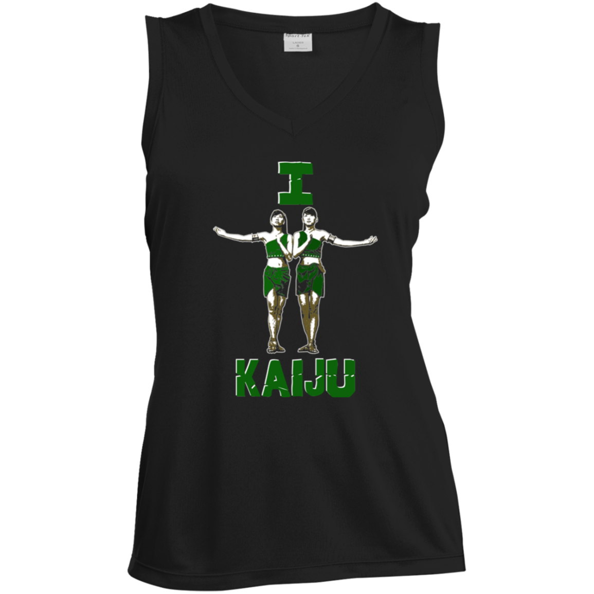 ArtichokeUSA Custom Design. I Heart Kaiju. Fan Art. Ladies' Sleeveless V-Neck