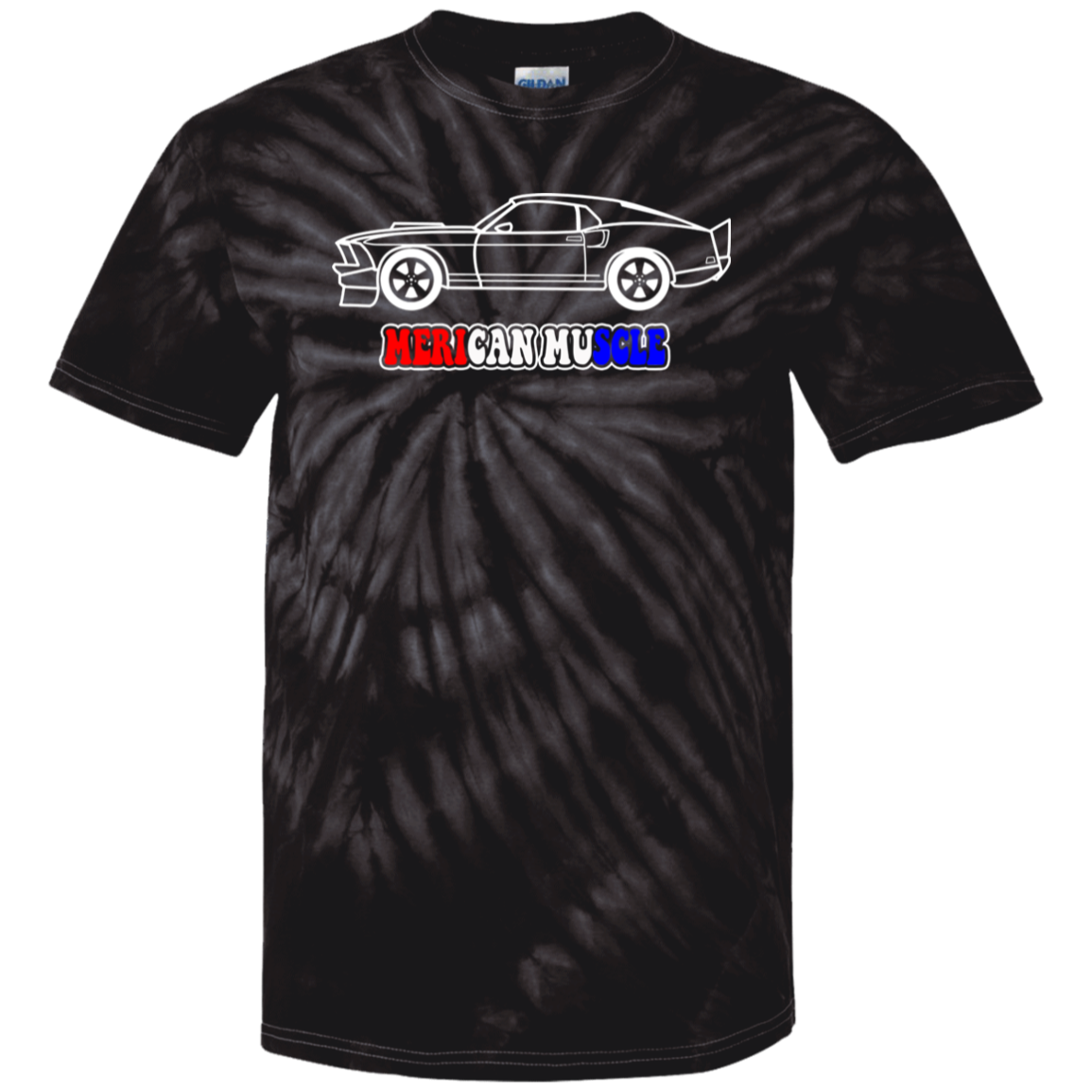 ArtichokeUSA Custom Design. Merican Muscle. Wu-Tang / Mustang Parody. Tie Dye 100% Cotton T-Shirt