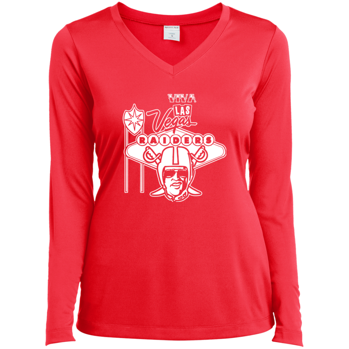 ArtichokeUSA Custom Design. Las Vegas Raiders. Las Vegas / Elvis Presley Parody Fan Art. Let's Create Your Own Team Design Today. Ladies’ Long Sleeve Performance V-Neck Tee