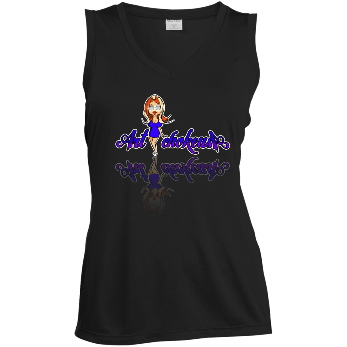 ArtichokeUSA Character and Font Design. Let’s Create Your Own Design Today. Blue Girl. Ladies' Sleeveless V-Neck