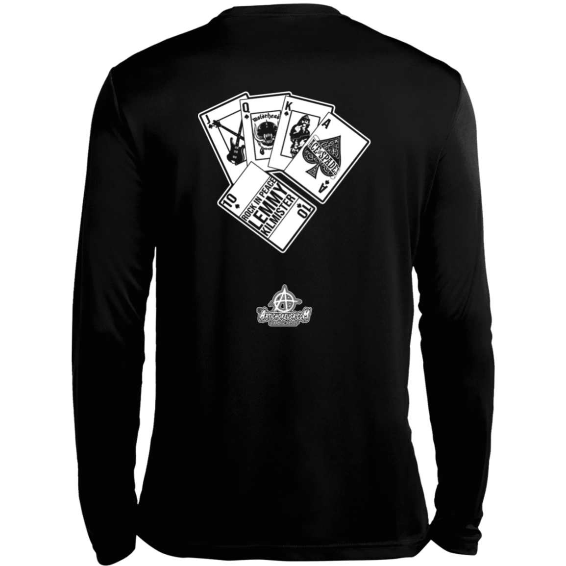 ArtichokeUSA Custom Design. Lemmy Kilmister "Ace of Spades" Tribute Fan Art Version 2 of 2. Long Sleeve Moisture-Wicking Tee