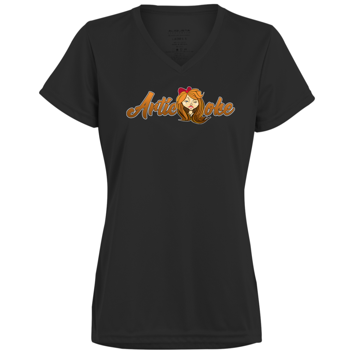 ZZ#21 Characters and Fonts. Aubrey. A show case of my characters and font styles. Ladies’ Moisture-Wicking V-Neck Tee