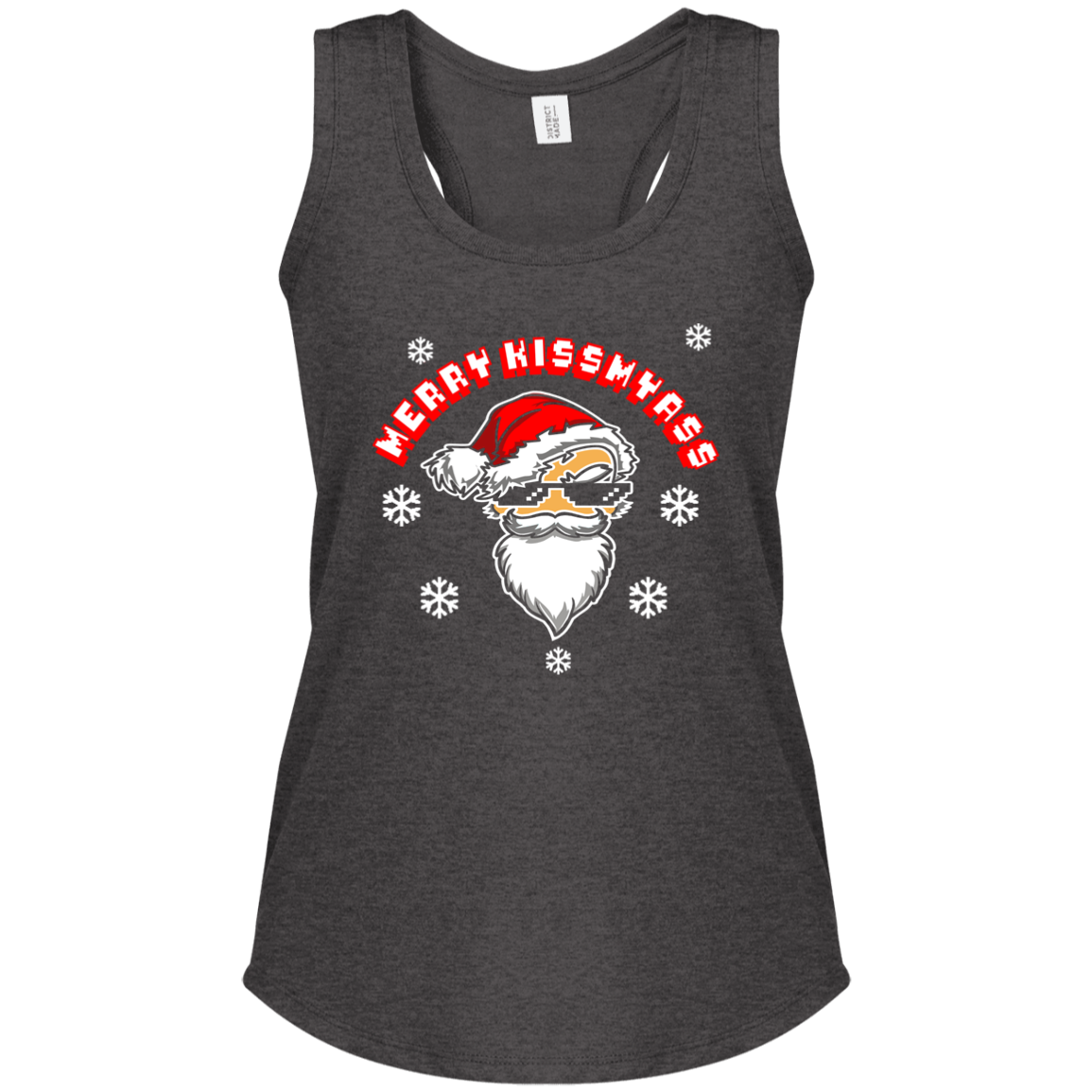 ArtichokeUSA Custom Design. Merry Kiss My Ass. Ladies' Tri Racerback Tank
