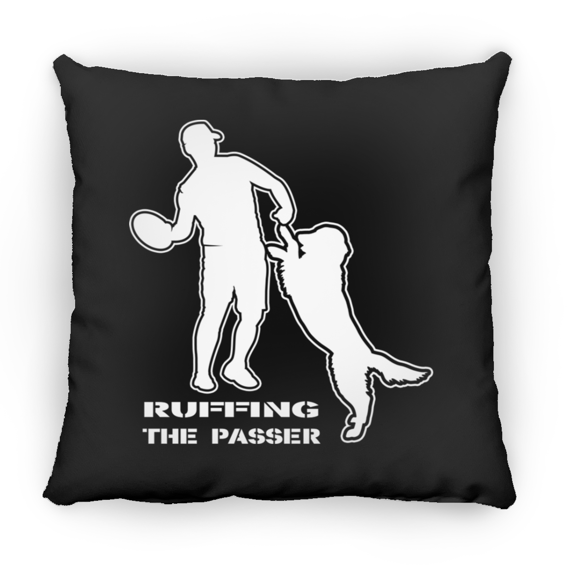 ArtichokeUSA Custom Design. Ruffing the Passer. Golden Lab Edition. Square Pillow 18x18