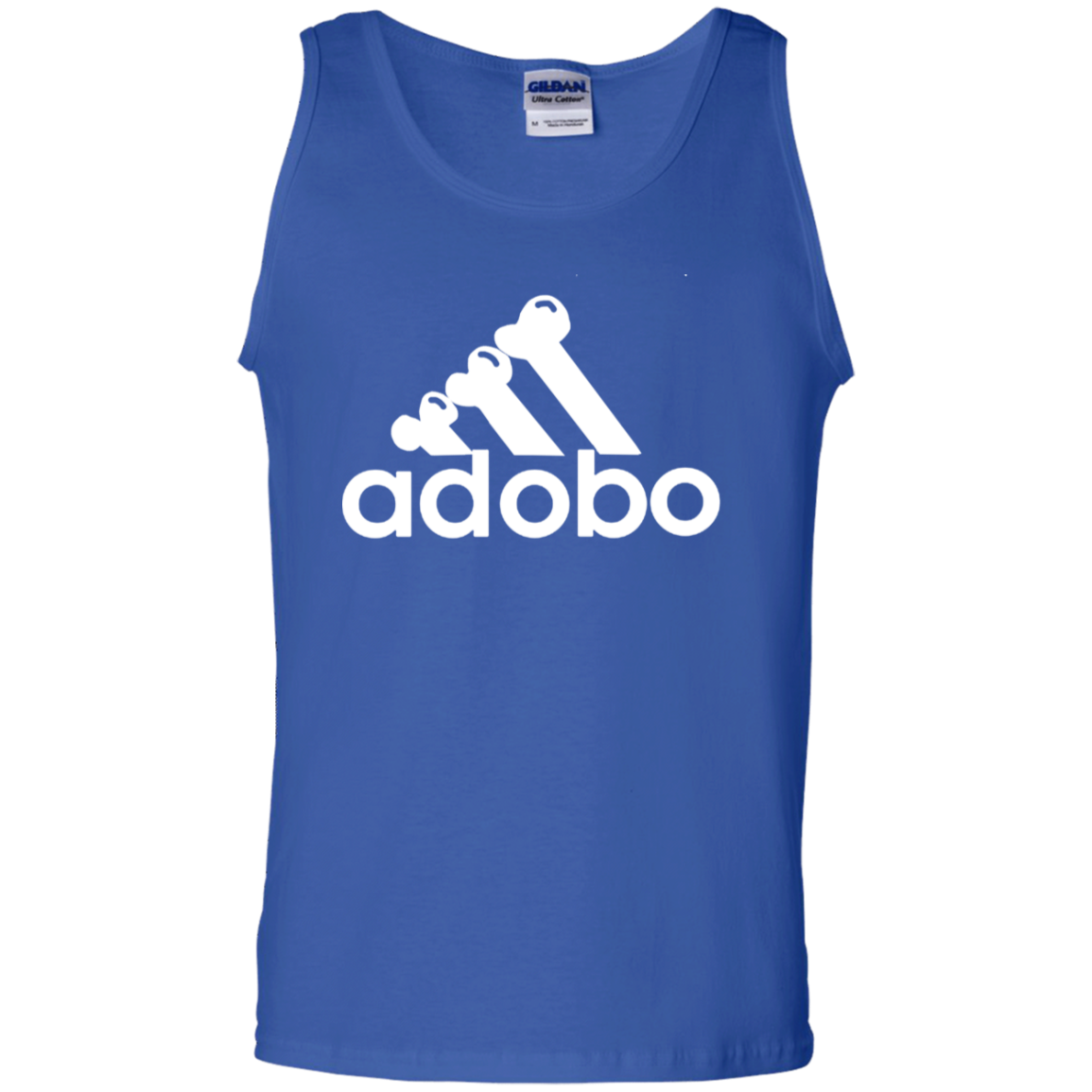 ArtichokeUSA Custom Design. Adobo. Adidas Parody. 100% Cotton Tank Top