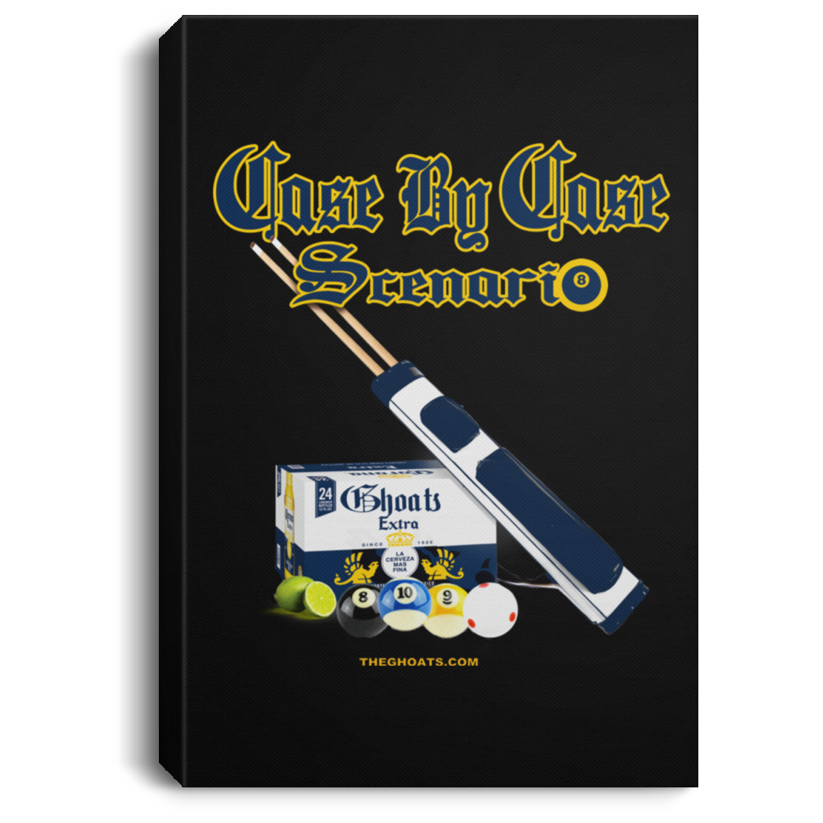 The GHOATS Custom Design. #6 Case by Case Scenario. Portrait Canvas .75in Frame