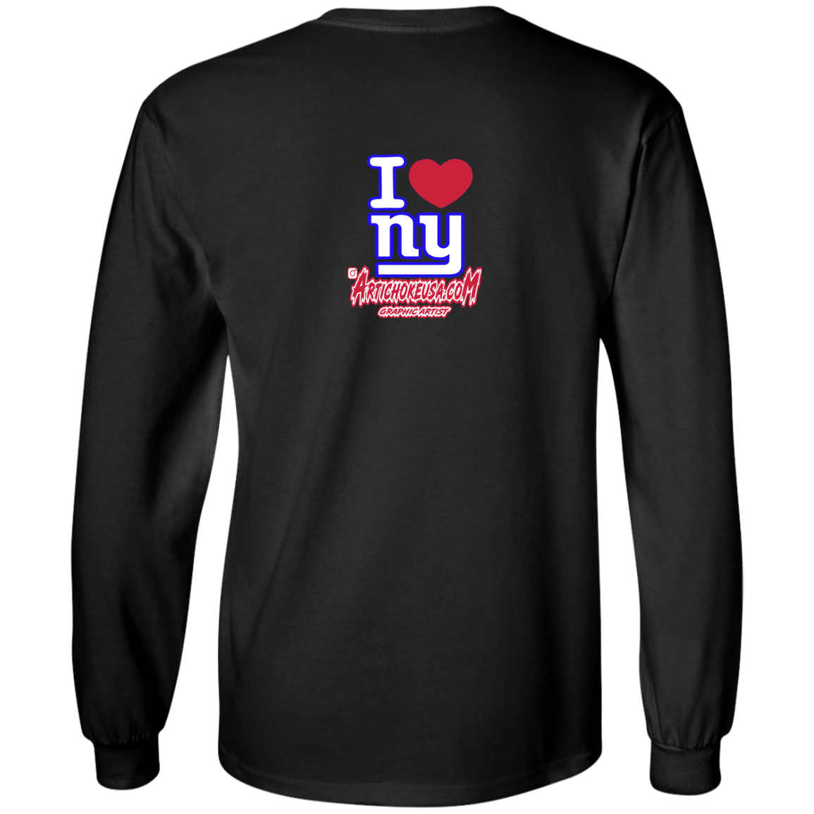rtichokeUSA Custom Design. I heart New York Giants. NY Giants Football Fan Art. Youth LS T-Shirt