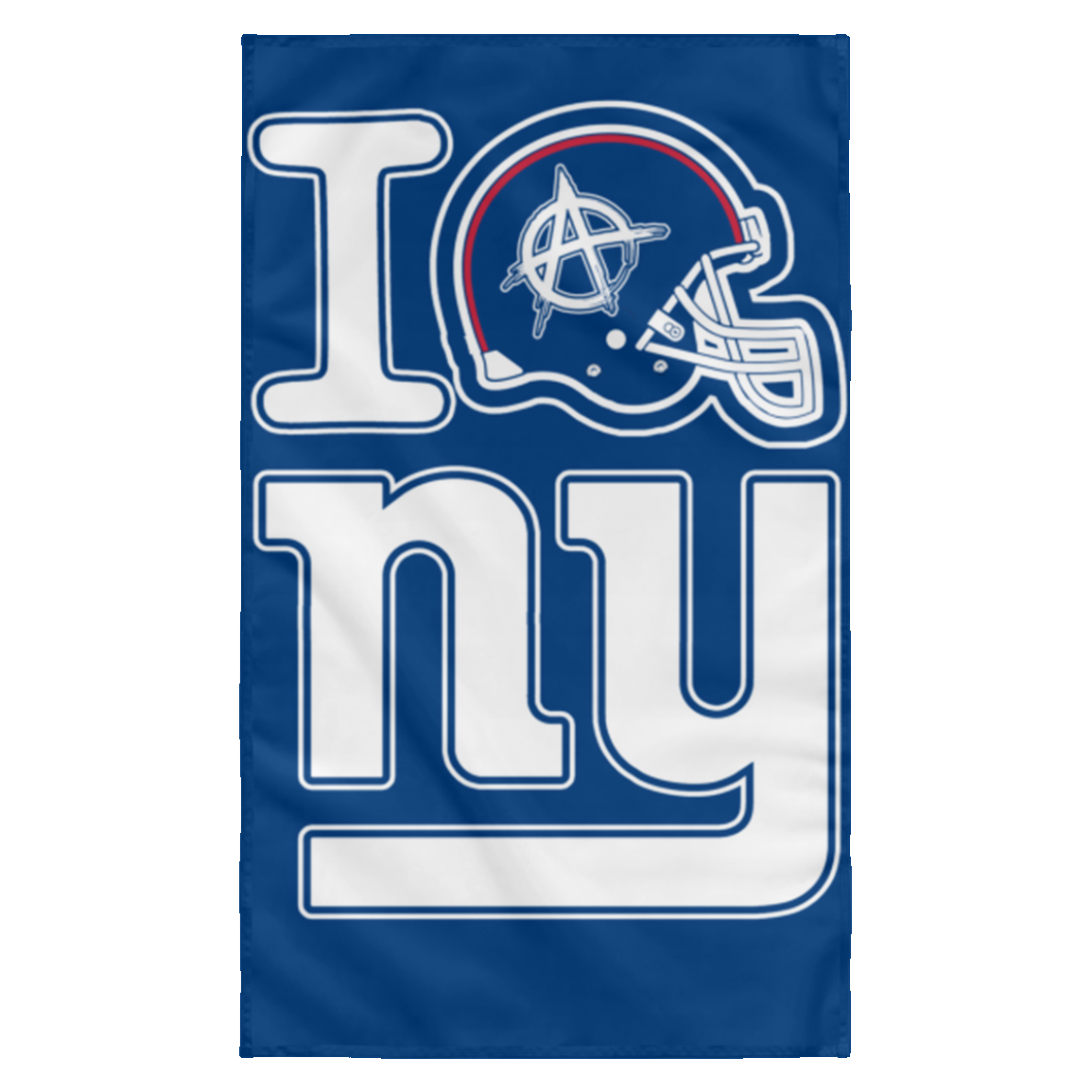 ArtichokeUSA Custom Design. I Helmet NY. Fan Art. Sublimated Wall Flag
