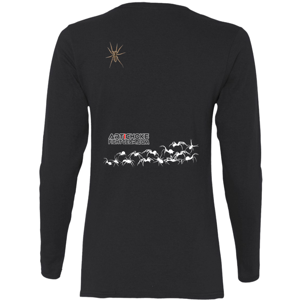 Artichoke Fight Gear Custom Design #1. Arachnophobia: Fear of Spiders. Spider Guard. It's a Jiu Jitsu Thing. Ladies' 100% Pre-Shrunk Cotton Long Sleeve