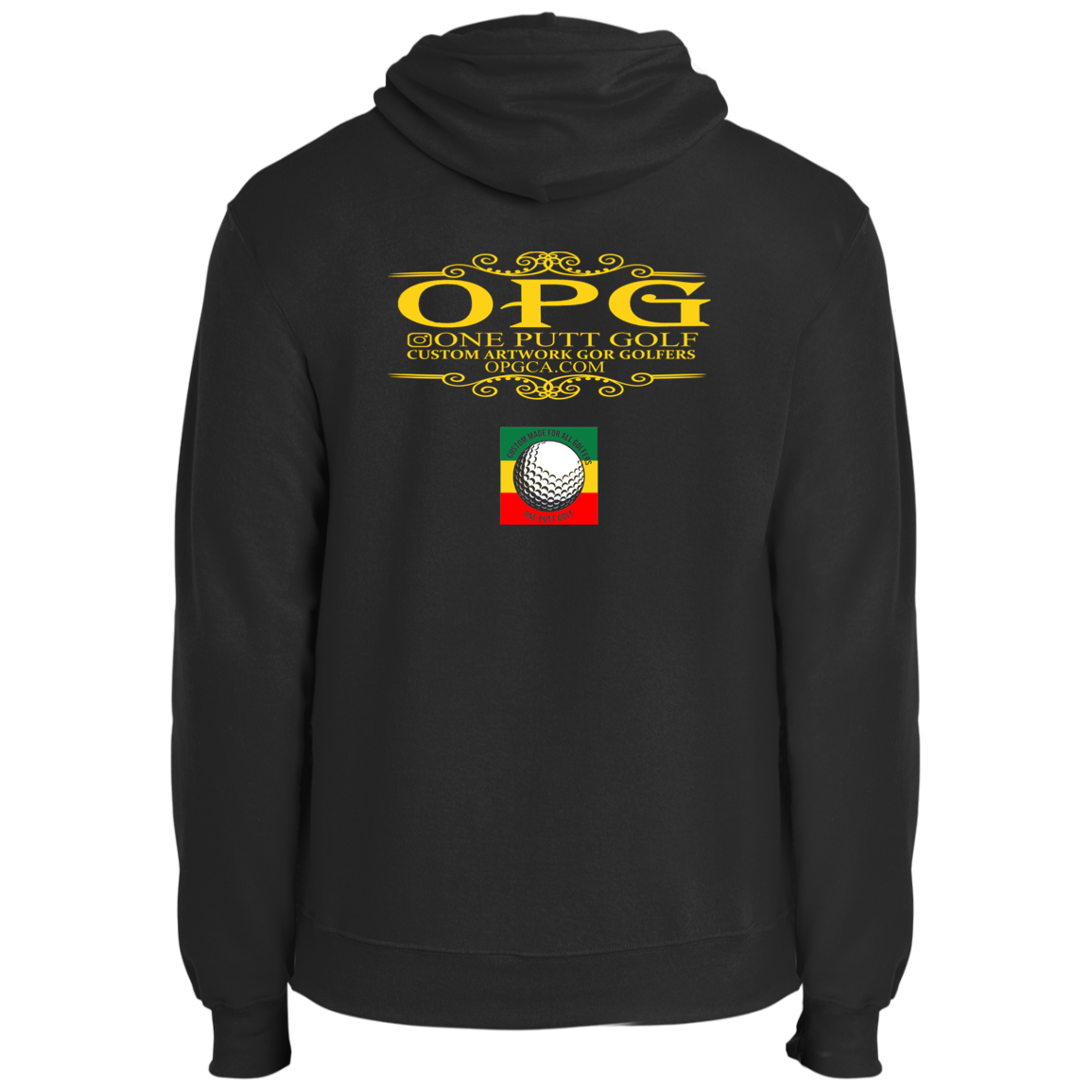 OPG Custom Design #22. One Putt / One Love Parody with Fan Art. Female Edition. Fleece Pullover Hoodie