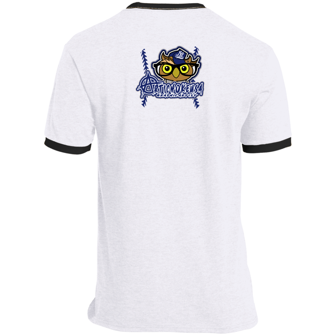 ArtichokeUSA Character and Font design. New York Owl. NY Yankees Fan Art. Let's Create Your Own Team Design Today. Ringer Tee