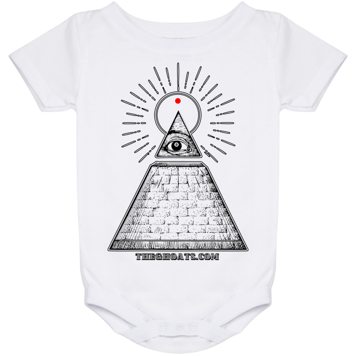 The GHOATS custom design #10. All Seeing Eye. Baby Onesie 24 Month