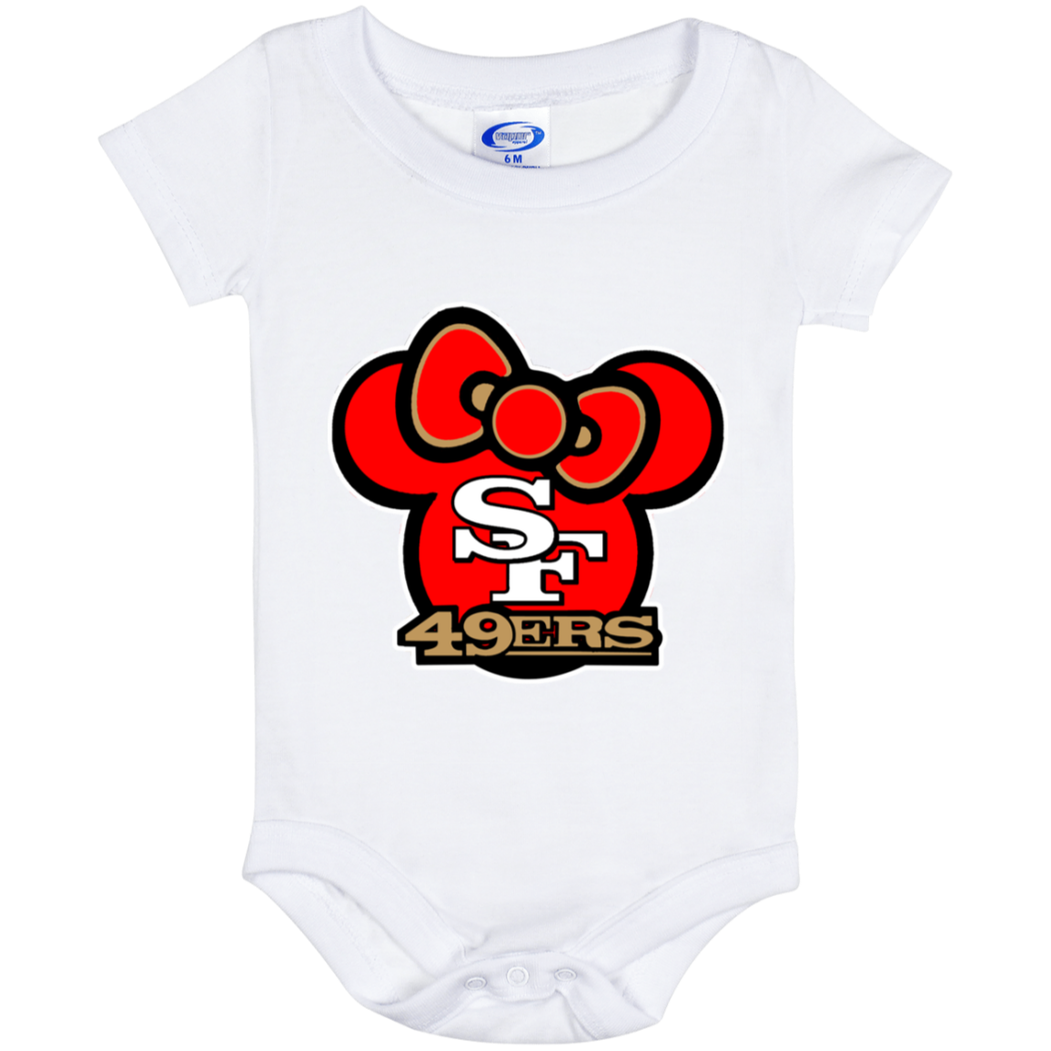 ArtichokeUSA Custom Design #51. Hello 49ers. SF 49ers/Hello Kitty Parody. TV Sports. Baby Onesie 6 Month