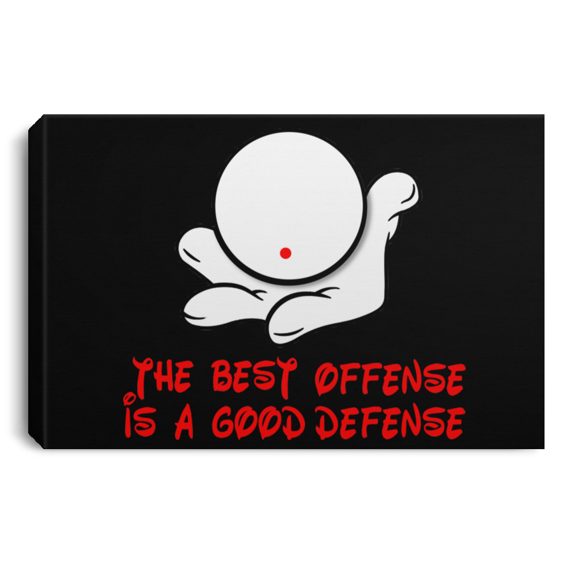 The GHOATS custom design #7. The Best Offence Is A Good Defense. Pool/Billiards. Landscape Canvas .75in Frame