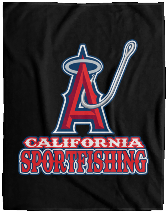 ArtichokeUSA Custom Design. Anglers. Southern California Sports Fishing. Los Angeles Angels Parody. Cozy Plush Fleece Blanket - 60x80