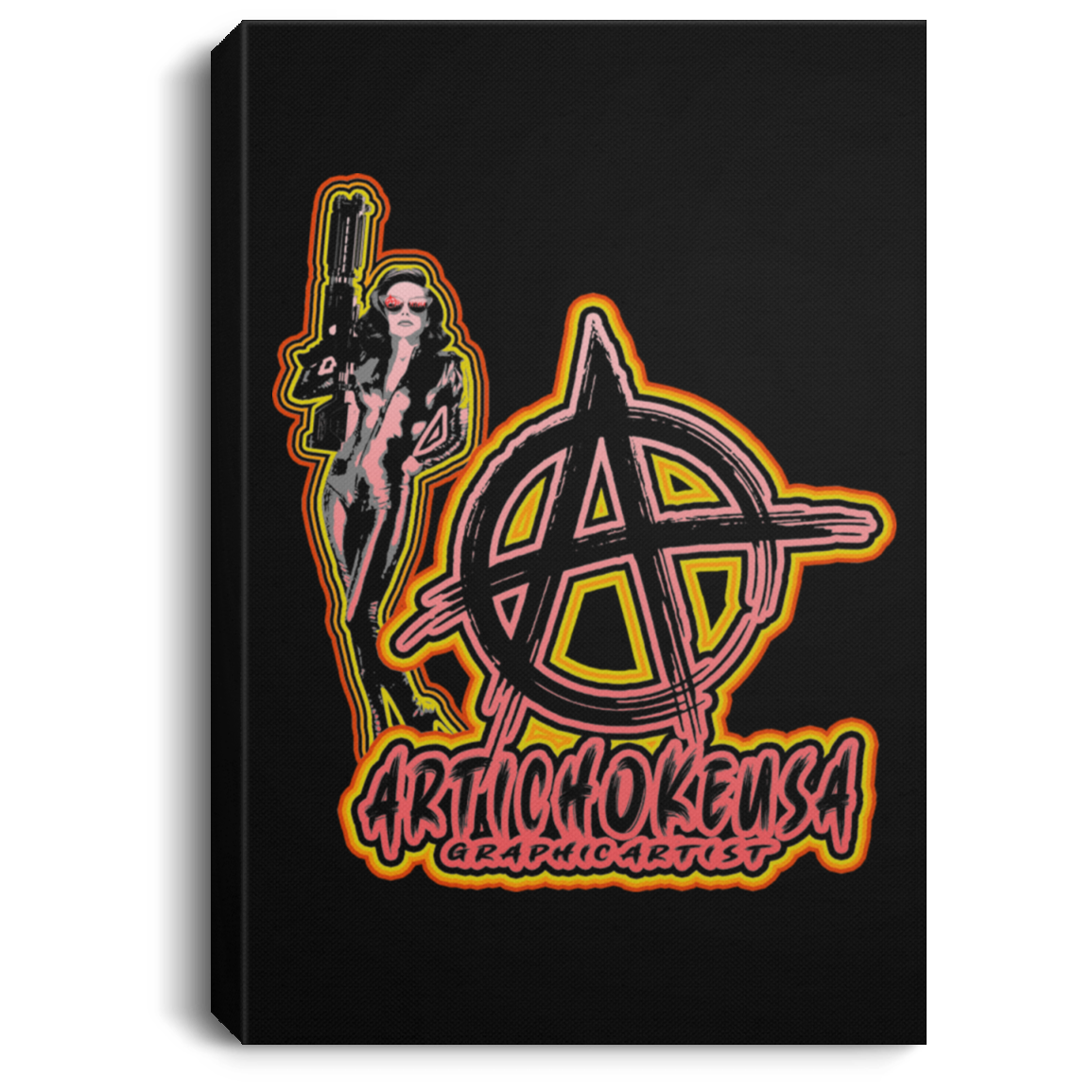 ArtichokeUSA Character and Font design. Let's Create Your Own Design Today. Mary Boom Boom. Portrait Canvas .75in Frame