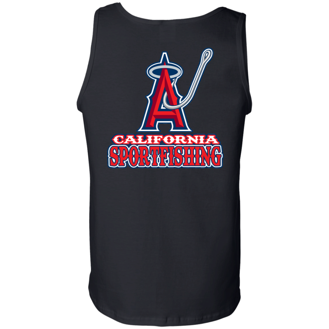 ArtichokeUSA Custom Design. Anglers. Southern California Sports Fishing. Los Angeles Angels Parody. Men's 100% Cotton Tank Top