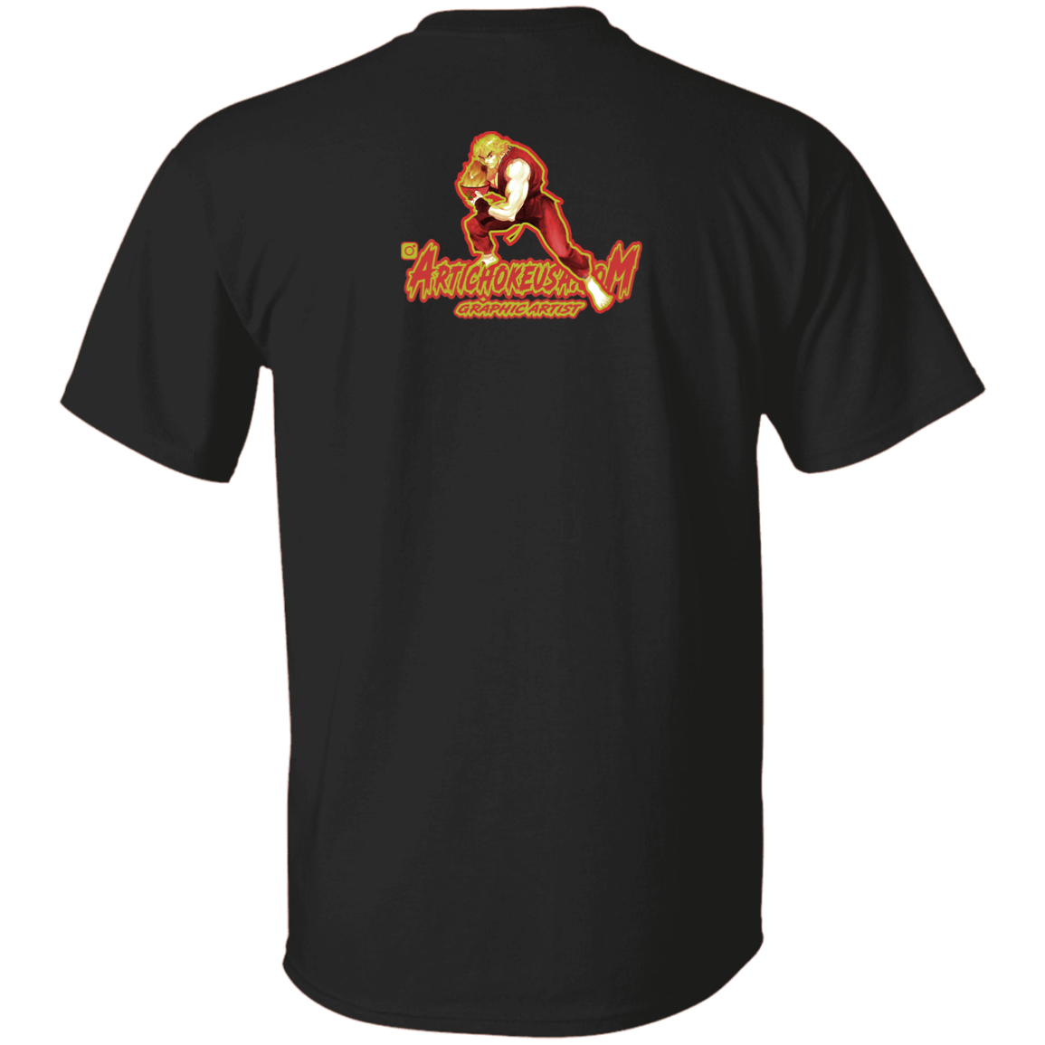 ArtichokeUSA Custom Design. Pho Ken Artichoke. Street Fighter Parody. Gaming. 5.3 oz. T-Shirt