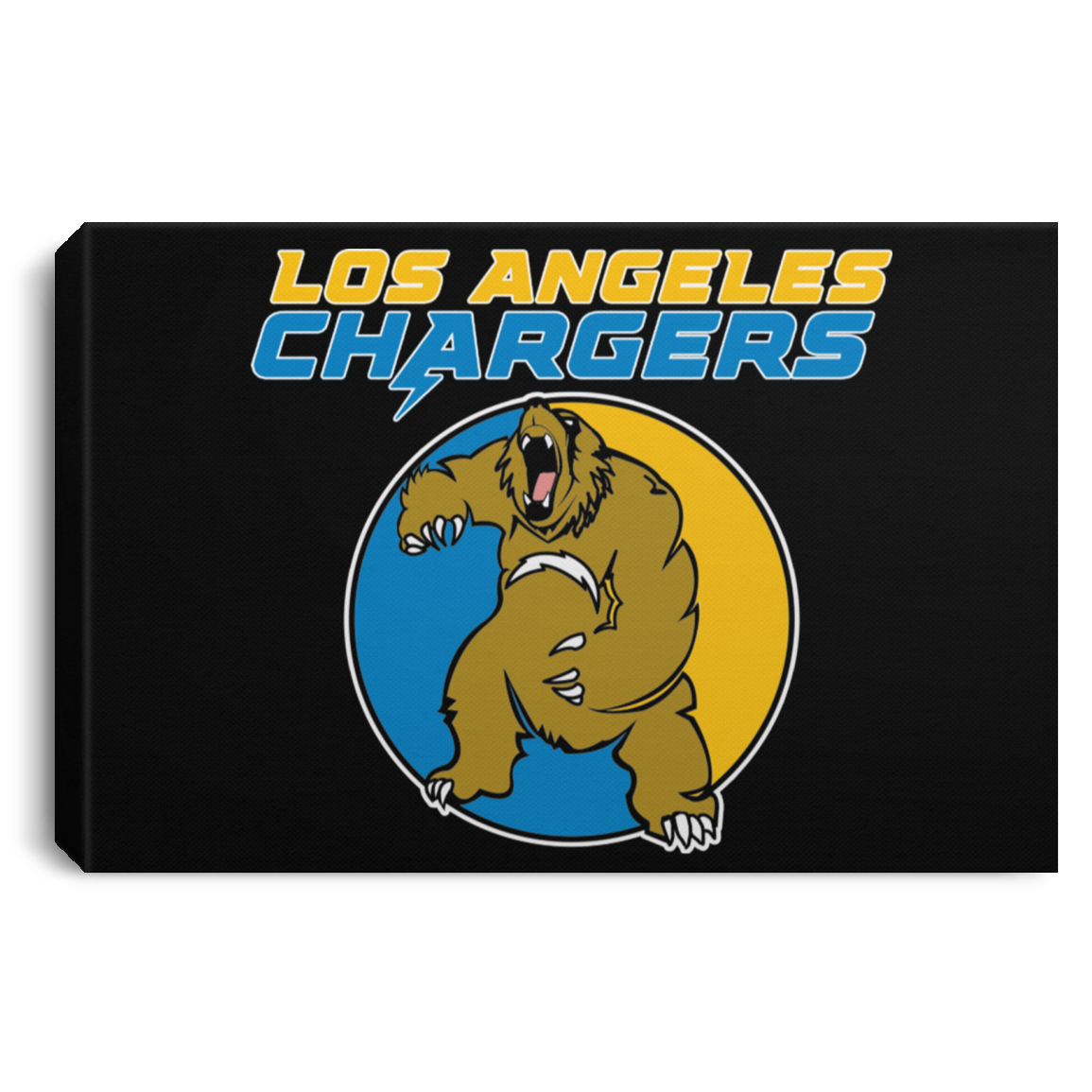 ArtichokeUSA Custom Design. Los Angeles Chargers Fan Art. Landscape Canvas .75in Frame