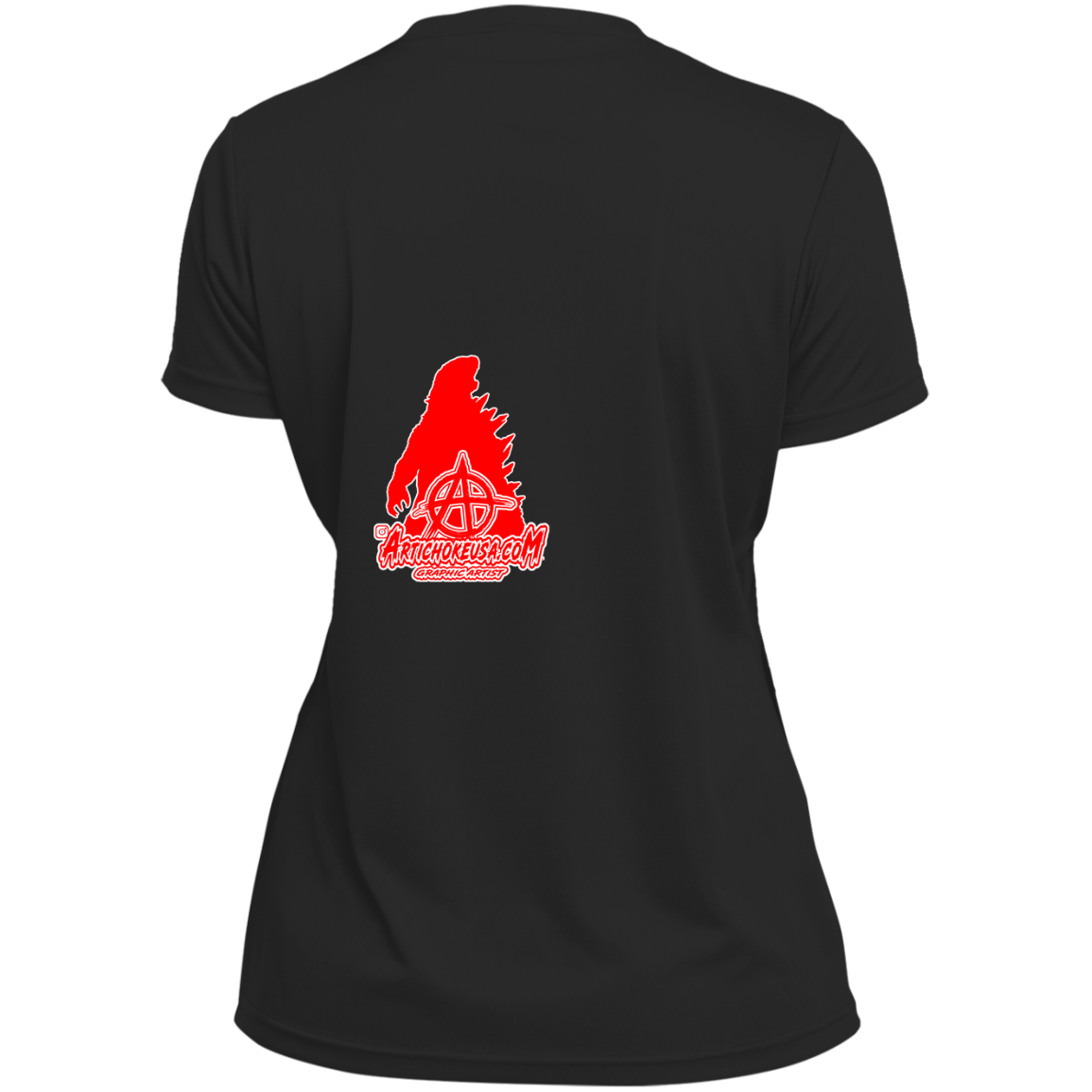 ArtichokeUSA Custom Design. Godzilla. Long Live the King. (1954 to 2019. 65 Years! Fan Art. Ladies’ Moisture-Wicking V-Neck Tee
