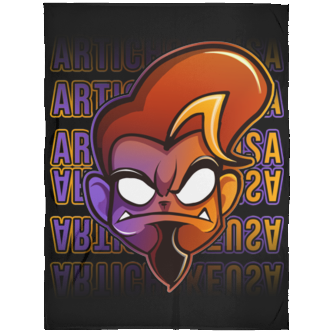 ArtichokeUSA Character and Font design. Let's Create Your Own Team Design Today. Arthur. Fleece Blanket 60x80