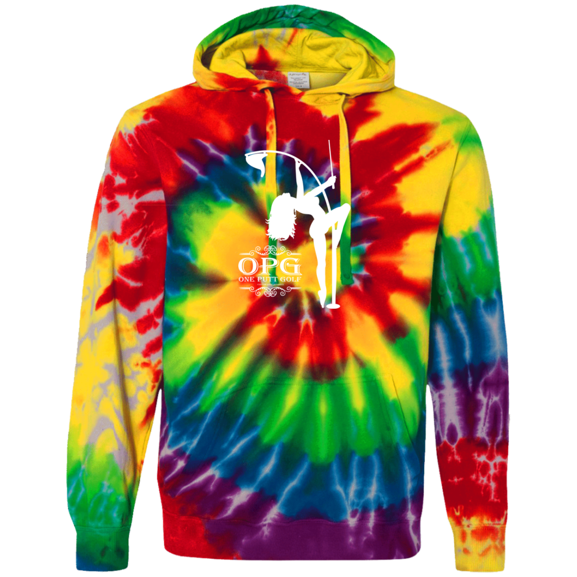 OPG Custom Design #10. Flag Pole. Tie-Dyed Pullover Hoodie