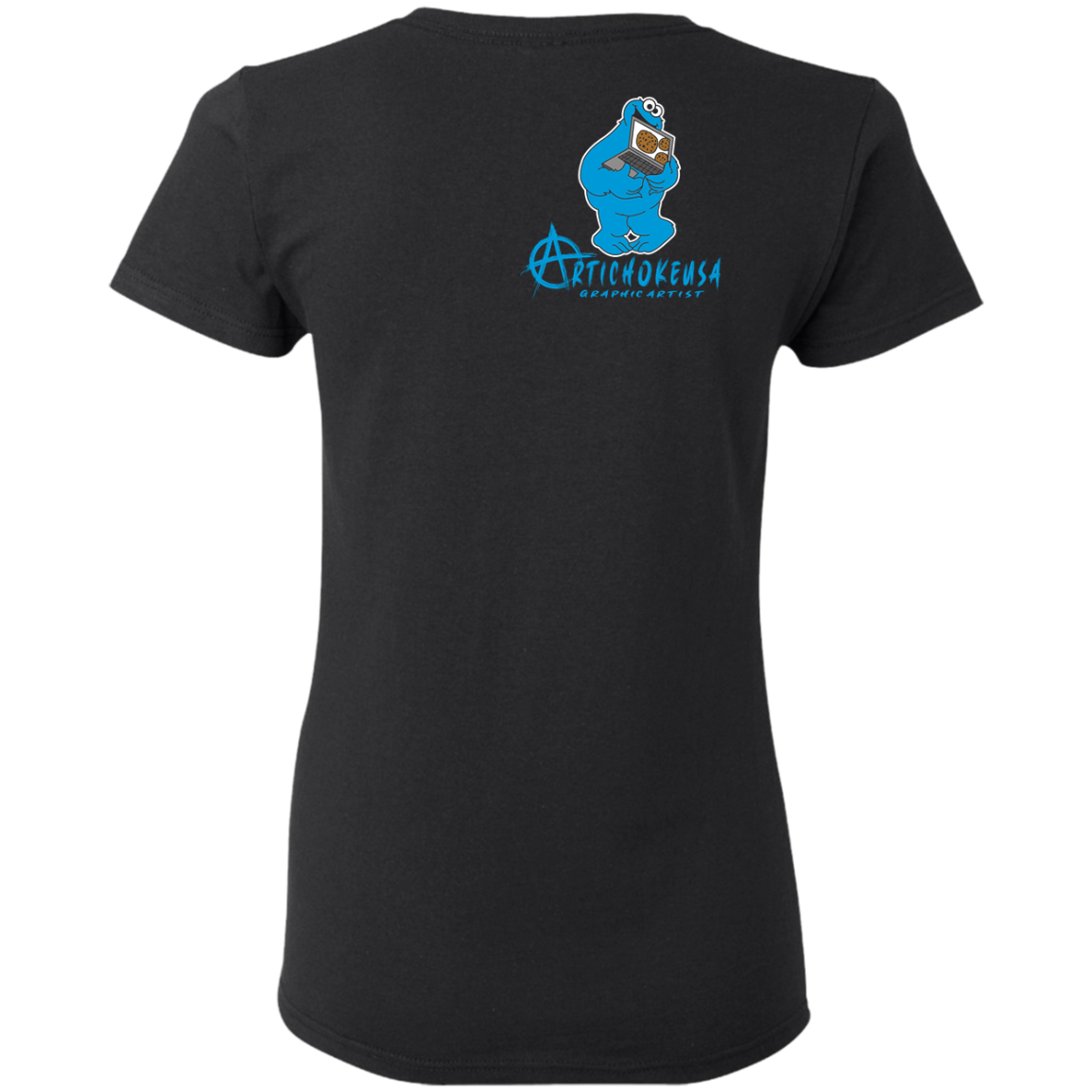 ArtichokeUSA Custom Design #55. DelEATing Cookes. IT humor. Cookie Monster Parody. Ladies' Basic 100% Cotton T-Shirt