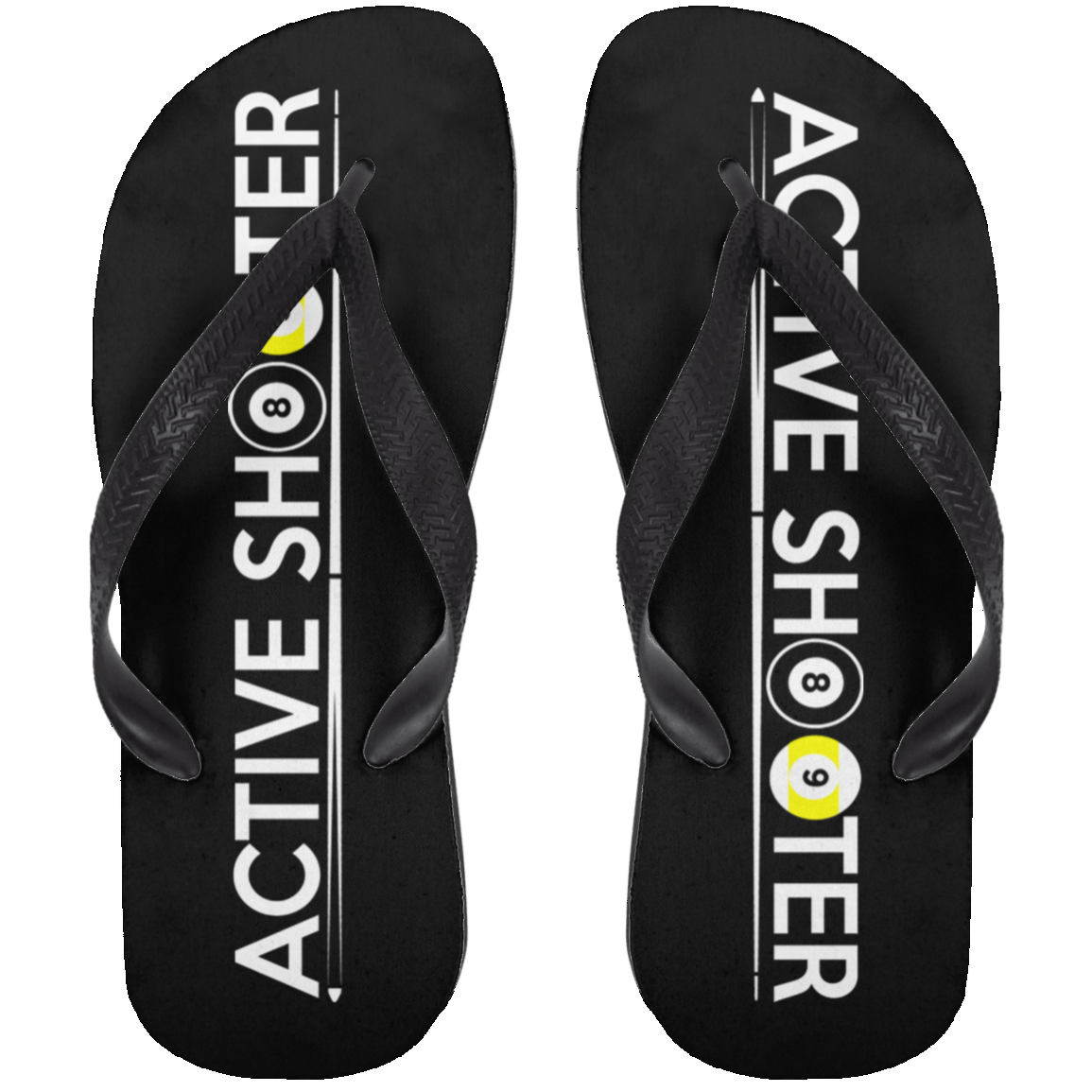 The GHOATS Custom Design #1. Active Shooter. Adult Flip Flops