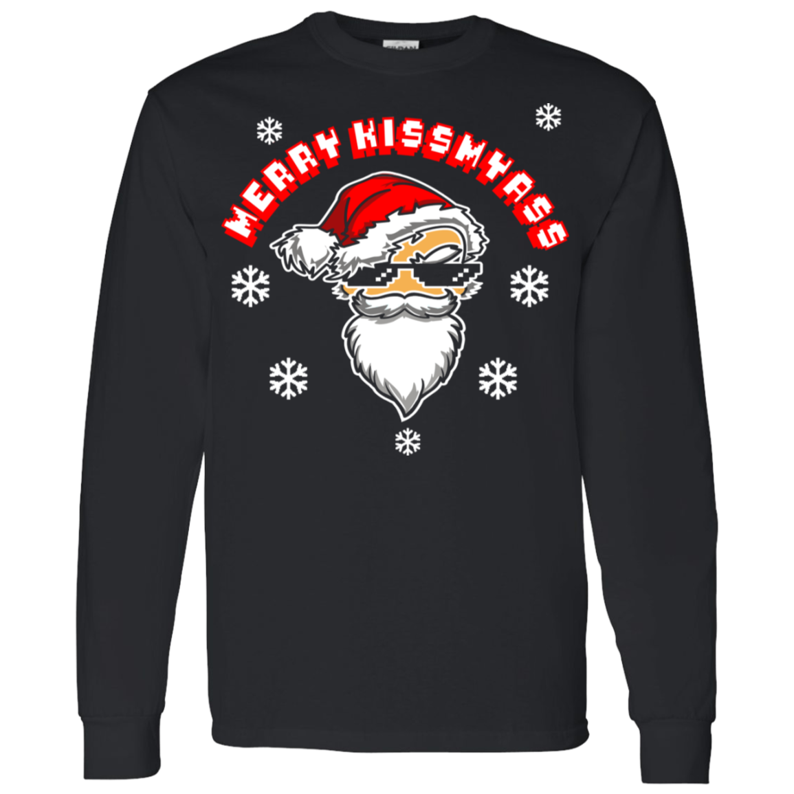 ArtichokeUSA Custom Design. Merry Kiss My Ass. LS T-Shirt 5.3 oz.