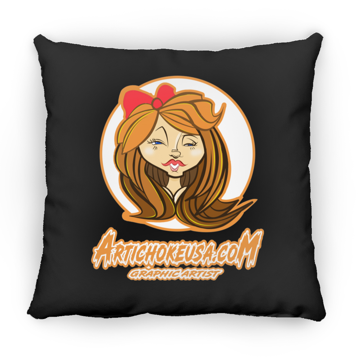 ZZ#21 Characters and Fonts. Aubrey. A show case of my characters and font styles. Large Square Pillow