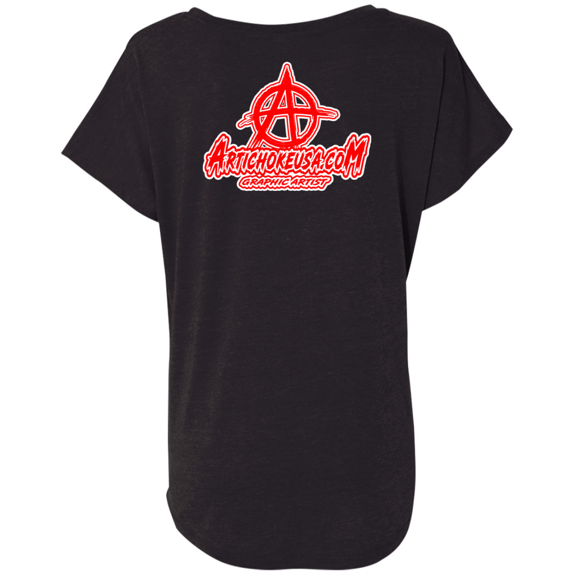 ArtichokeUSA Custom Design. Metallica Style Logo. Let's Make One For Your Project. Ladies' Triblend Dolman Sleeve